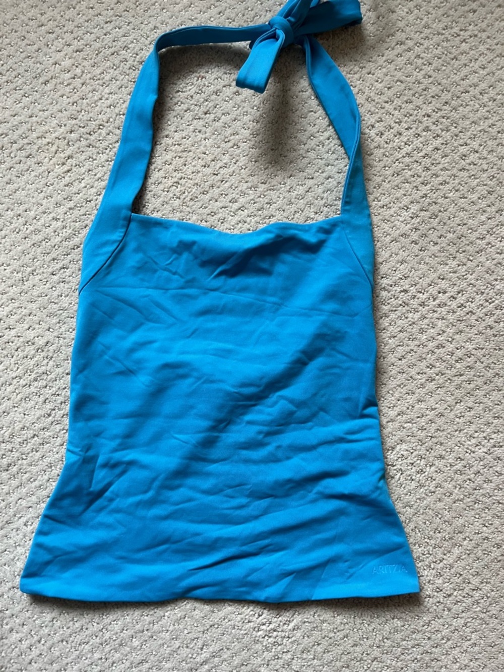 Aritzia Contour Bright Turquoise Halter Top